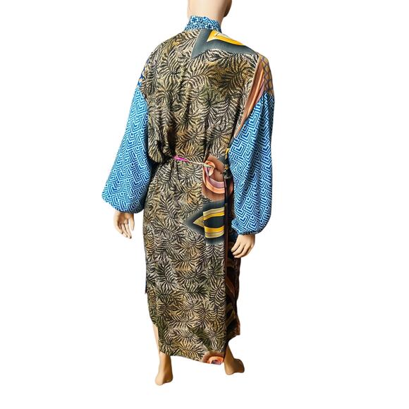 NEW Guru 100% Silk Upcycled Made in India from Vintage Saris One Size Fit M/L - Picture 12 of 16